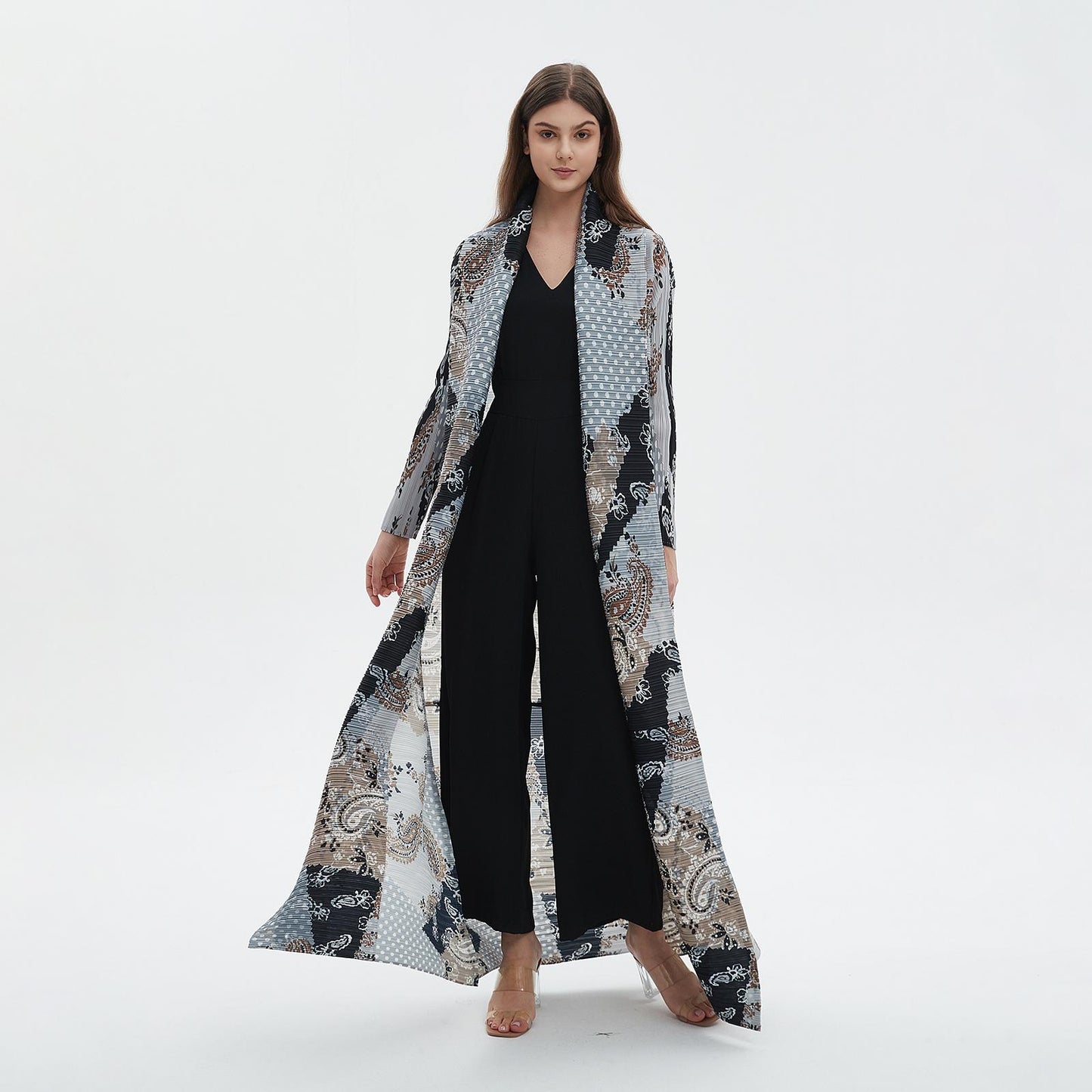 HS6713 Ethereal Blue , Elevated Abaya Style with Paisley Prints