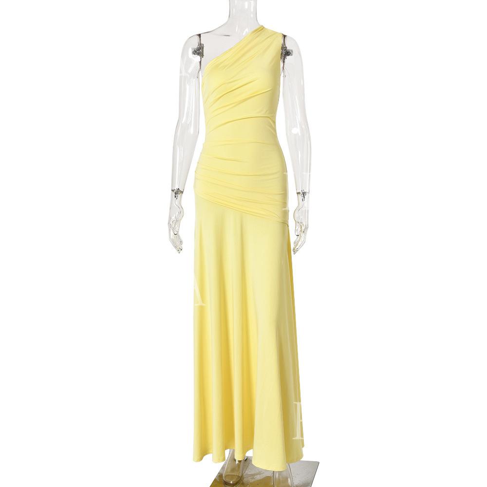 HASA HS6765 Elegant Sculpted Fit Maxi Dress