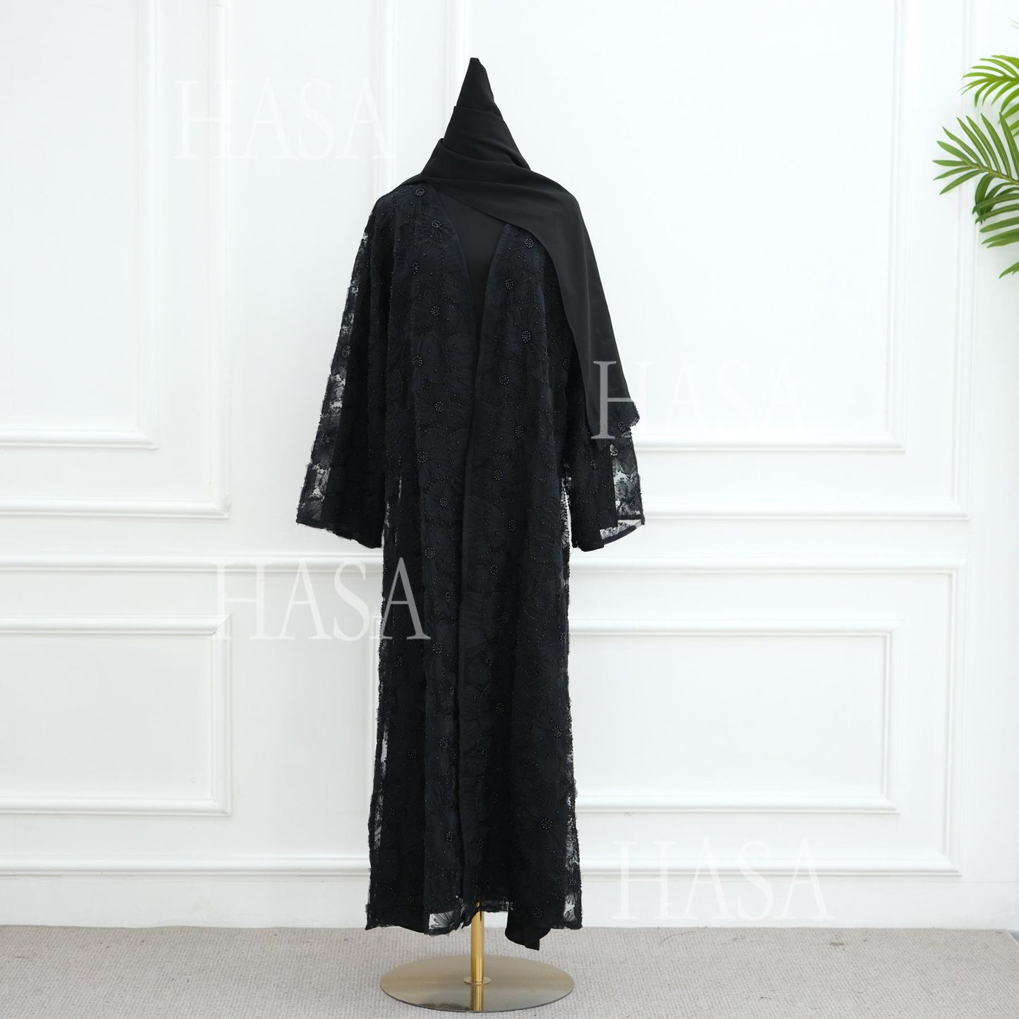 HS6625 Dreidimensionale, Perlenbesetzte Strickjacke Mit Blumenmuster, Die Mit Einer Inneren Schicht Oder Einem Kopftuch Kombiniert Werden Kann.