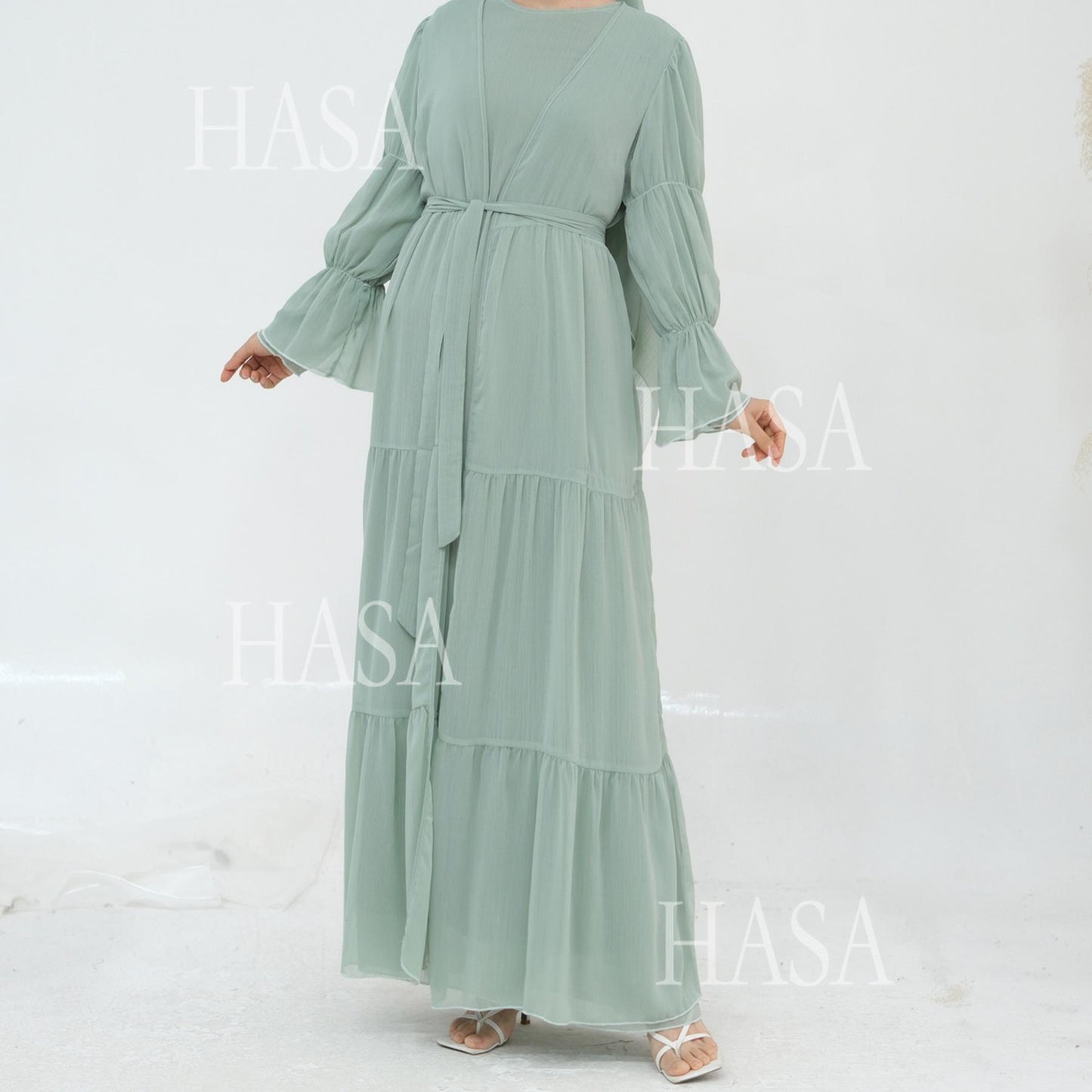 HS5881 Simple Two-piece Suit, A Dress Combination That Combines Comfort and Elegance closed abayas