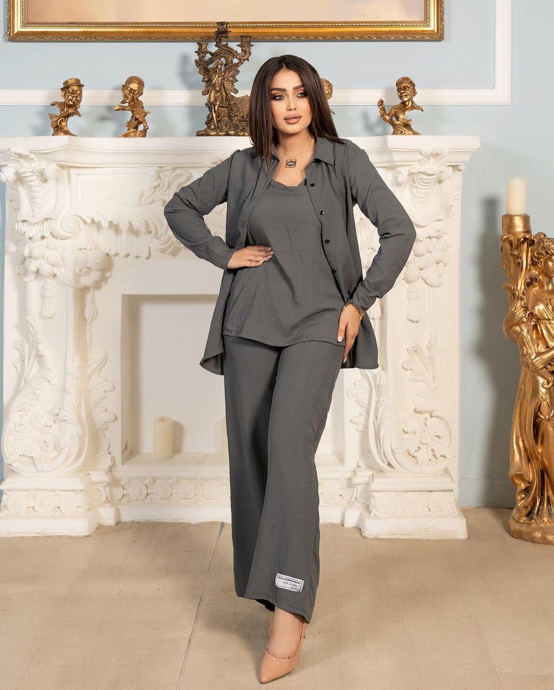 HASASERIES HS0829 3pcs Set Long Sleeved Shirt Vest and Pants