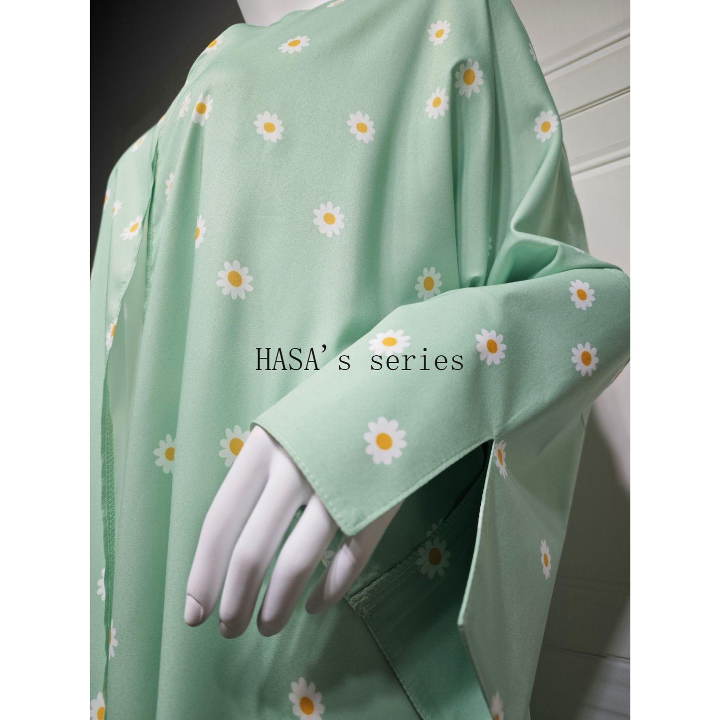 HS5104 Fresh and stylish printed loose-fitting cardigan, a long-sleeved, flowing long coat.