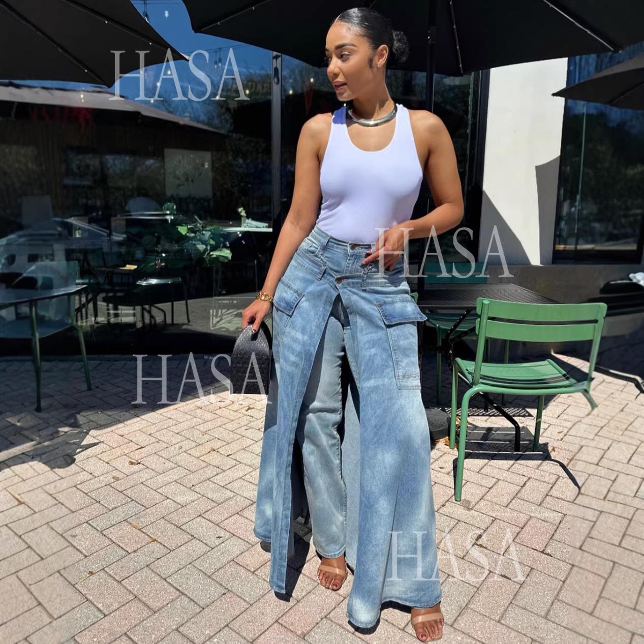 HASA HS6777 Trendy Denim Skirt Pants