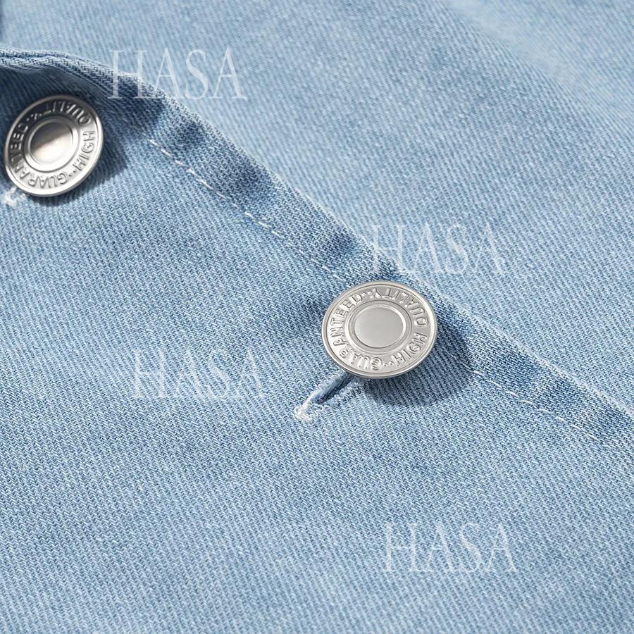 HASA HS6773 Slim Fit Sleeveless Split Hem Denim Dress for Women