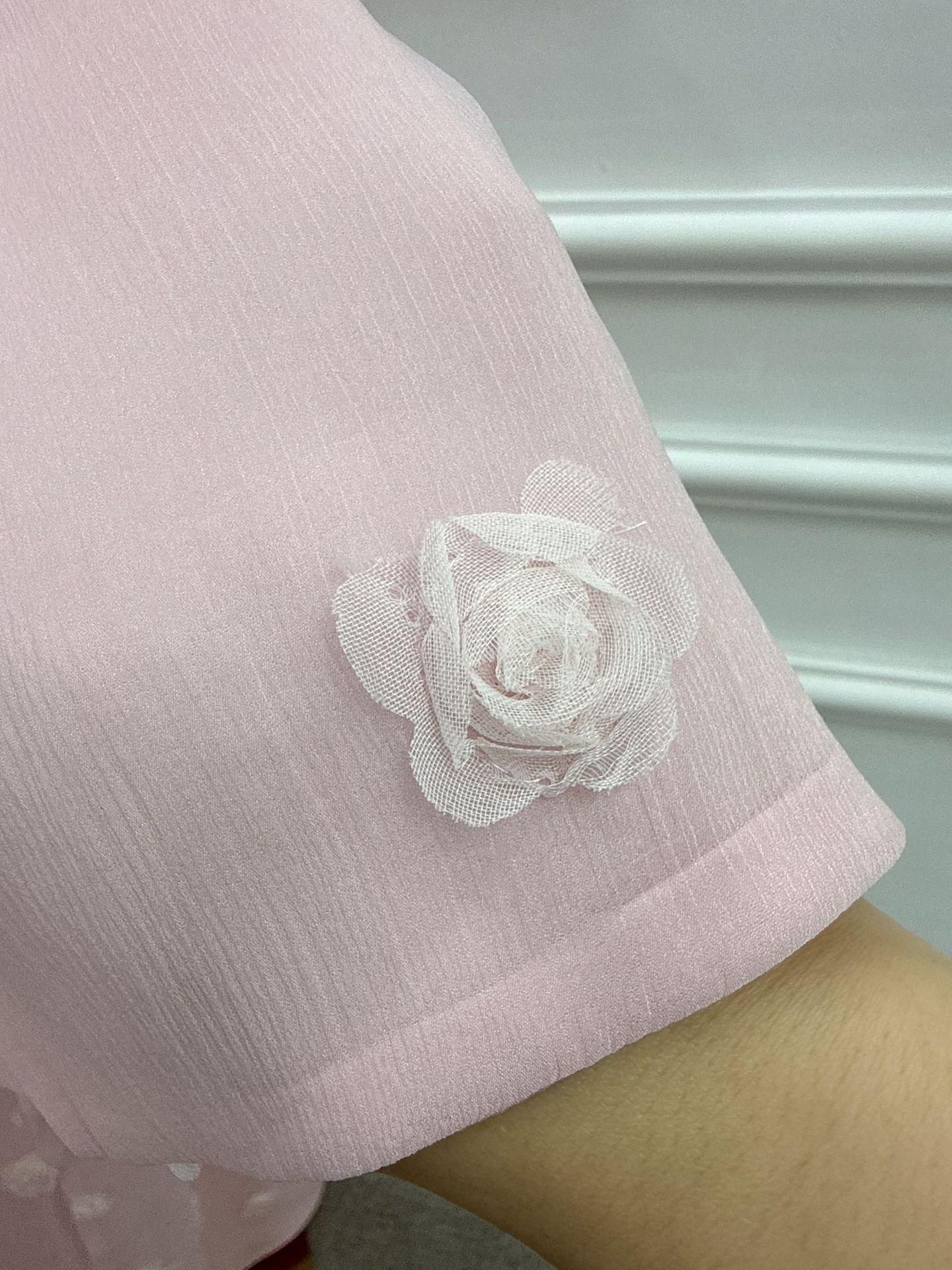 HASA HS6782 Graceful Floral Pink Abaya with Matching Scarf