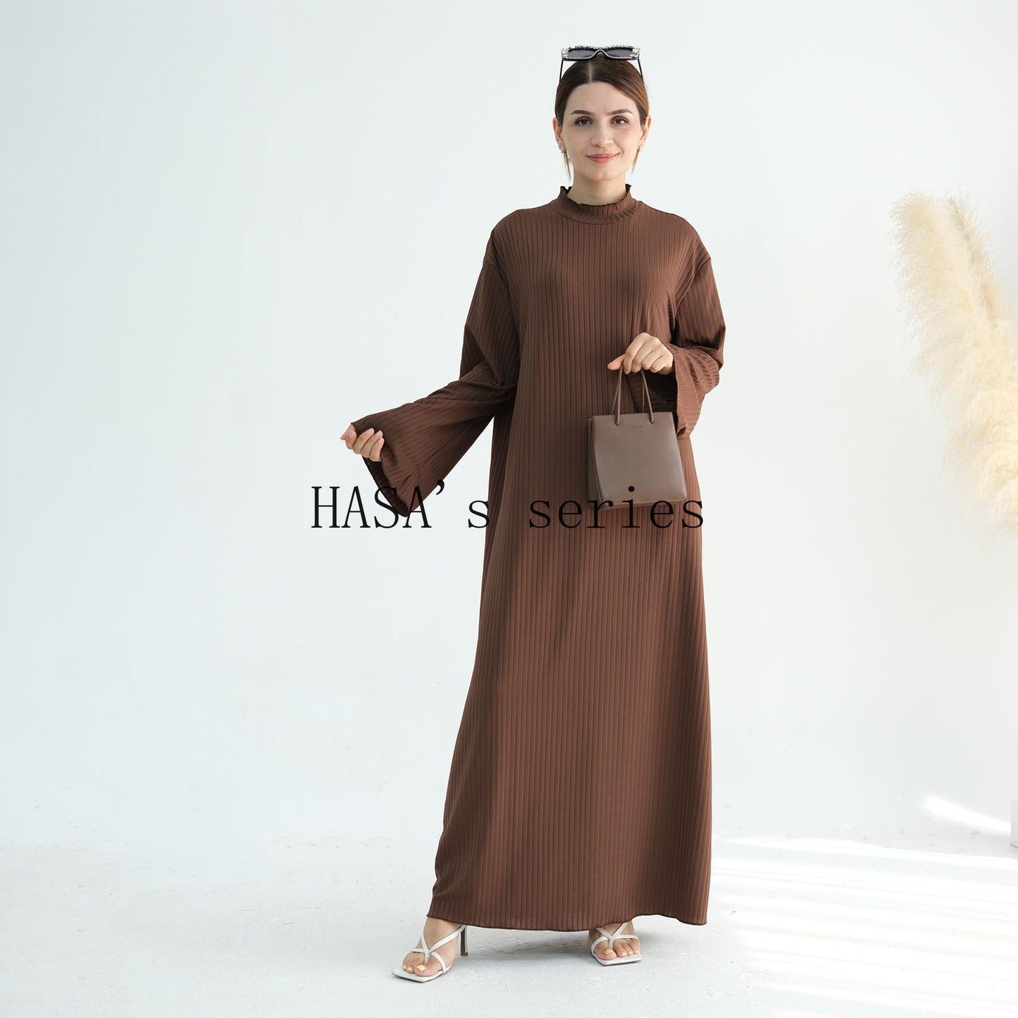 HS5509 Beautiful Stand Collar Dress Robe - Lightweight multi-color design, comfortable and stylish party  wear red dress thick  thigh 2  part bow  outfits