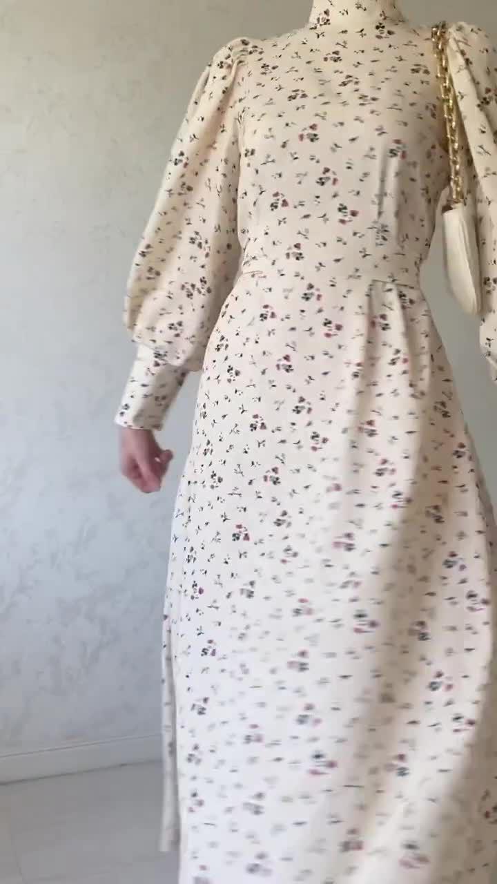 HASASERIES HS1027 Robe longue à lacets et motif floral