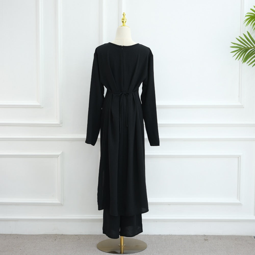 HS6605 Stylish asymmetrical two-piece set (with optional headscarf)