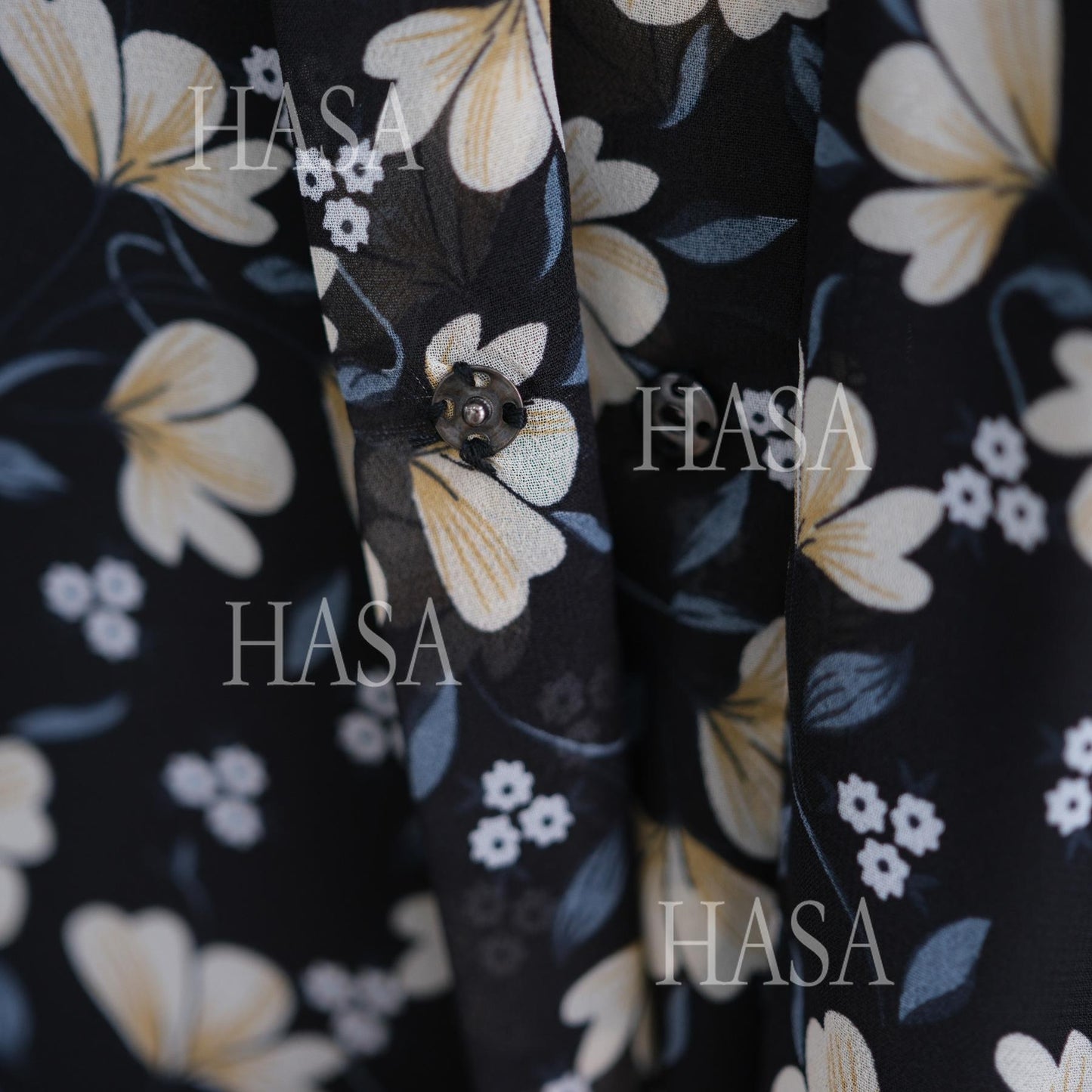 HS6515 Summer Printed Chiffon Jacket and Headscarf Two-Piece Set