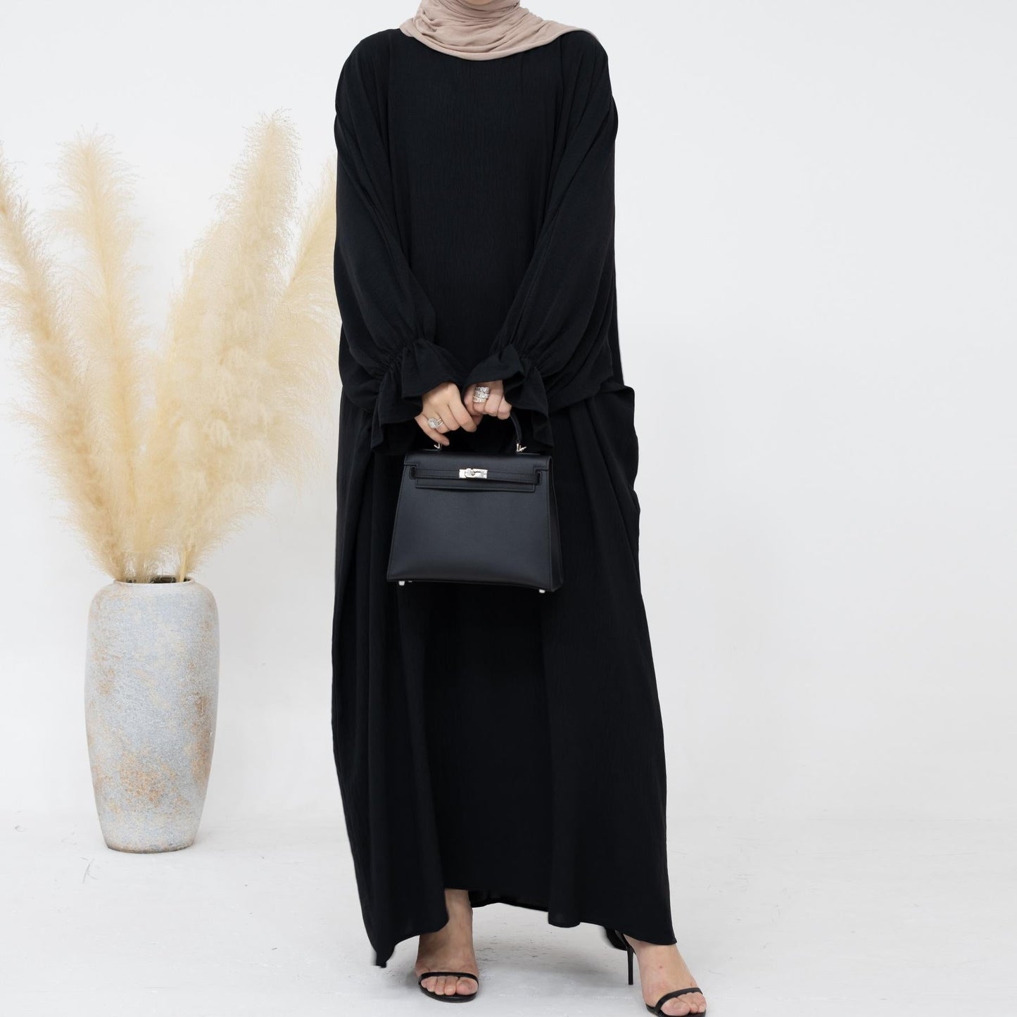 HASASERIES HS0996 1pcs Solid Color Abaya Dress