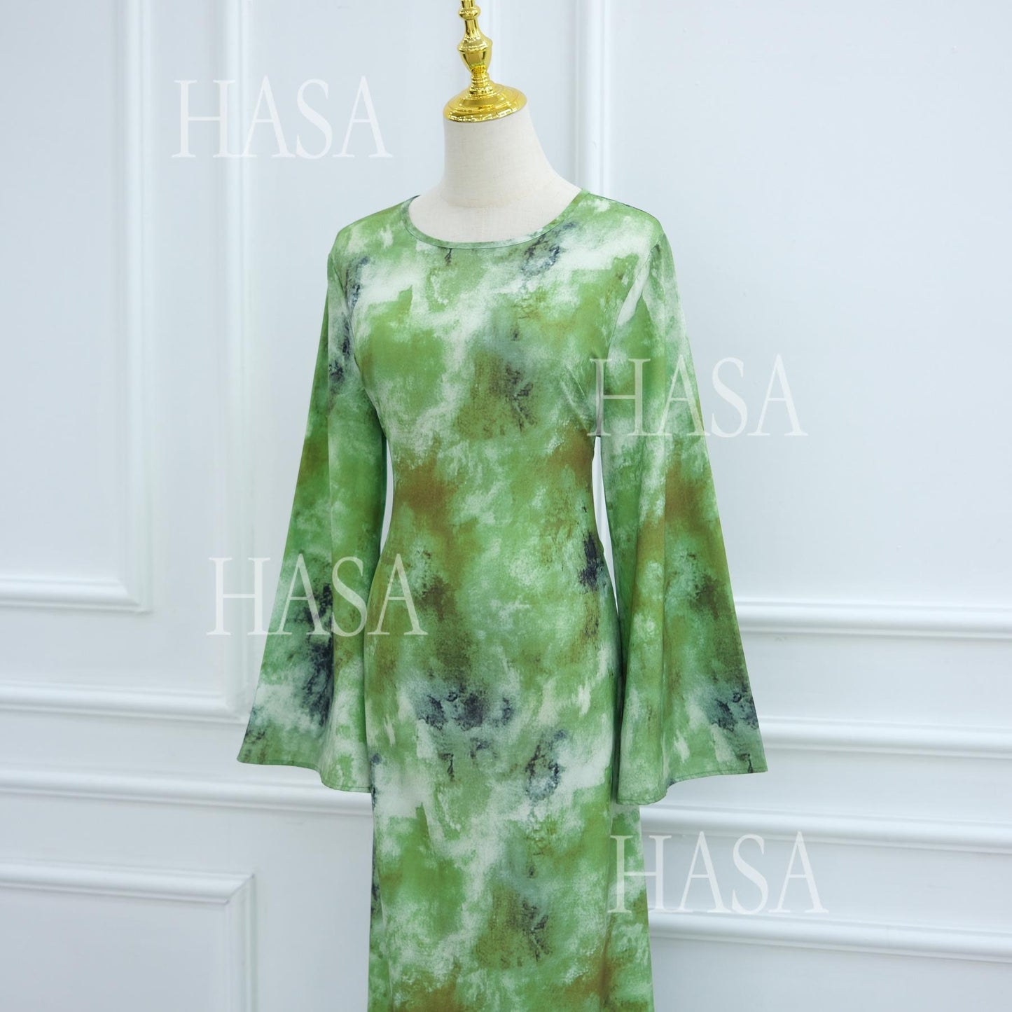 HS6550 Elegant Printed Abaya with Long Sleeves