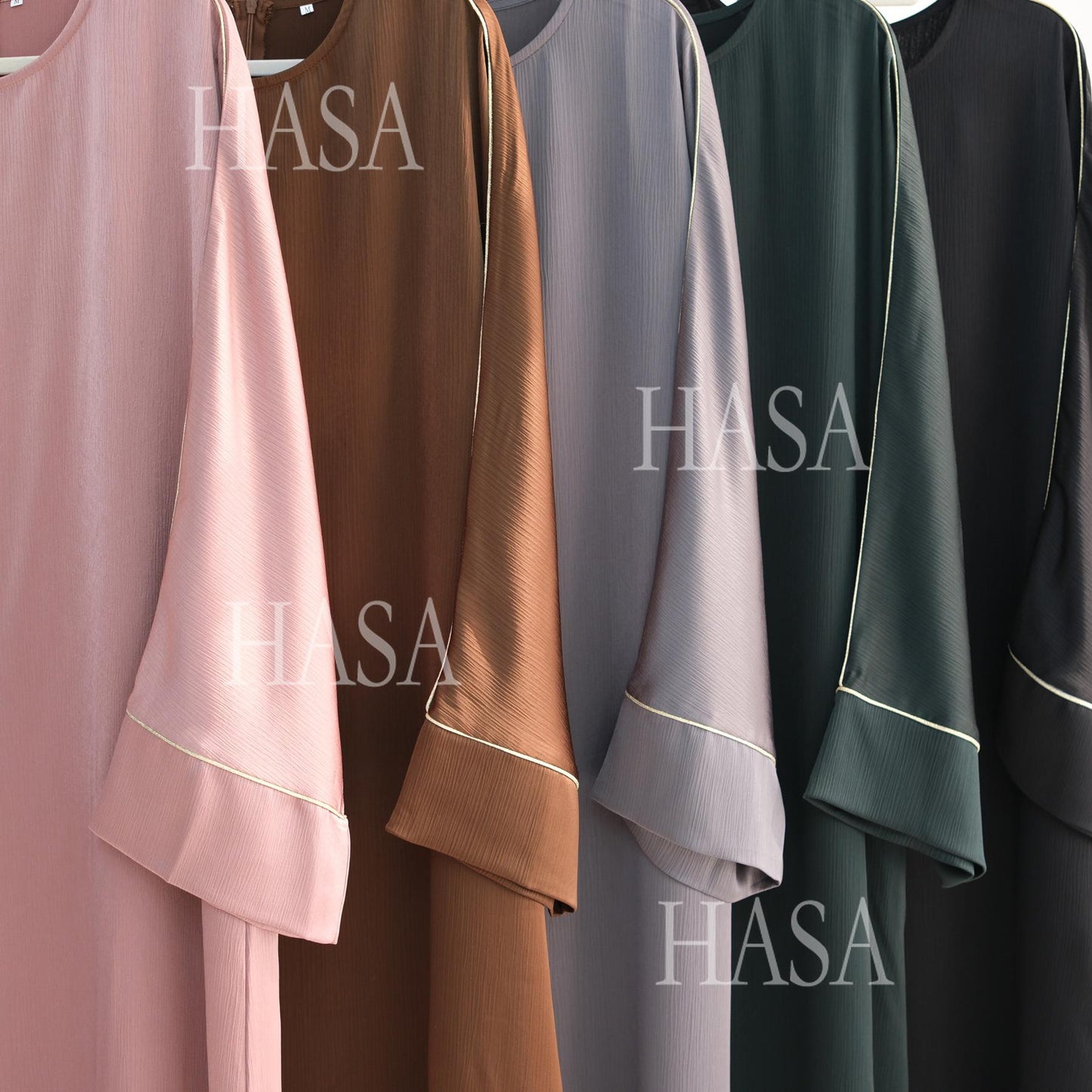 HS5876 Robe with Detailed Design and Gentle Texture for Daily Light Wear abayas