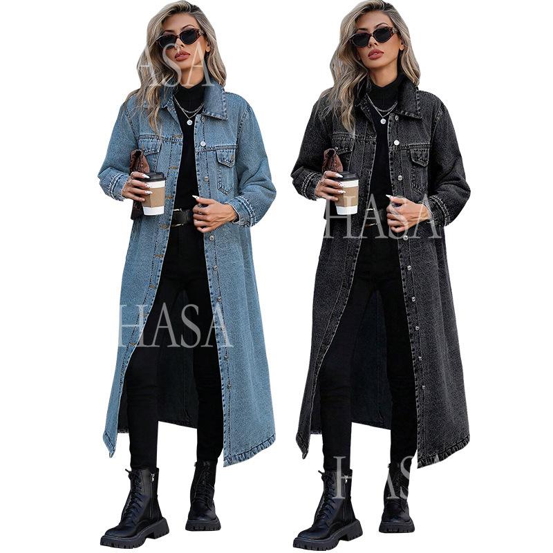 HASASERIES  HS6694 Denim Long Coat