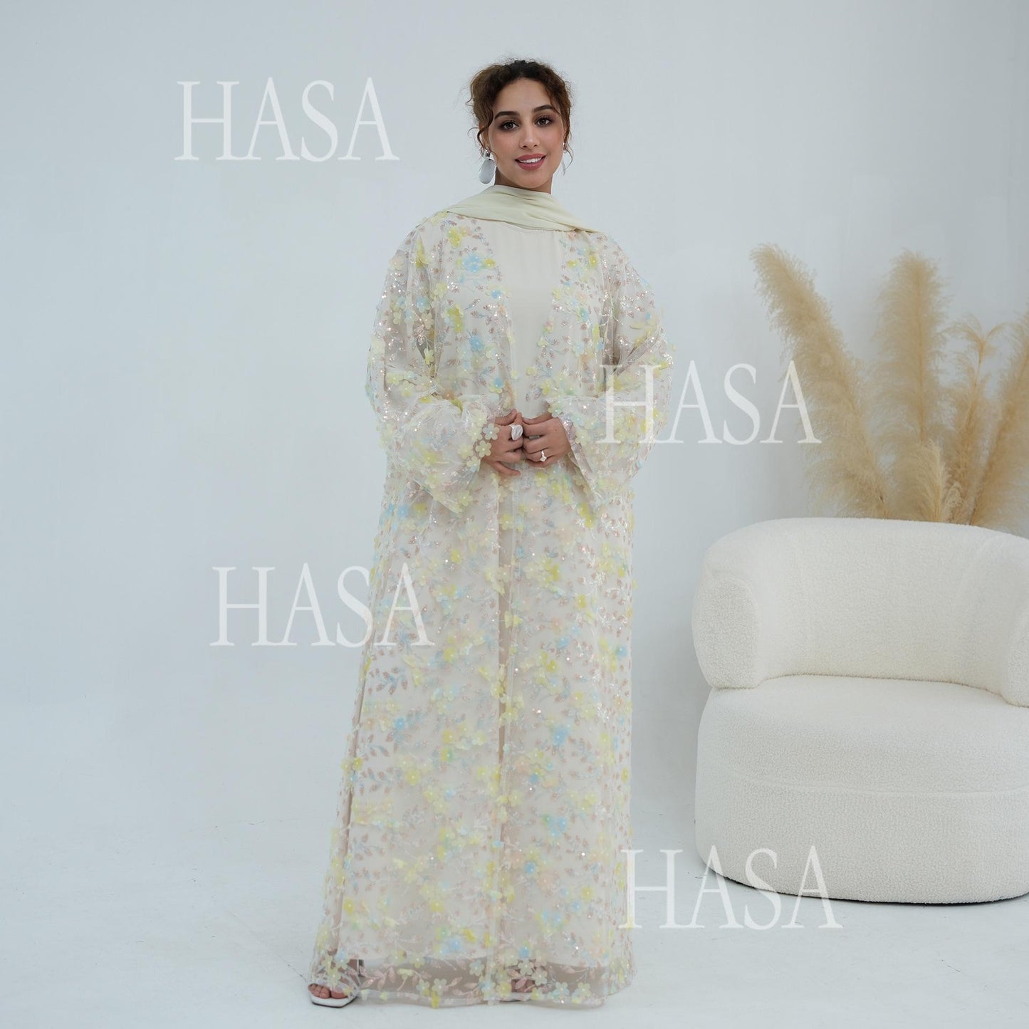 HASA HS6804 Premium Three Piece Abaya for Timeless Style