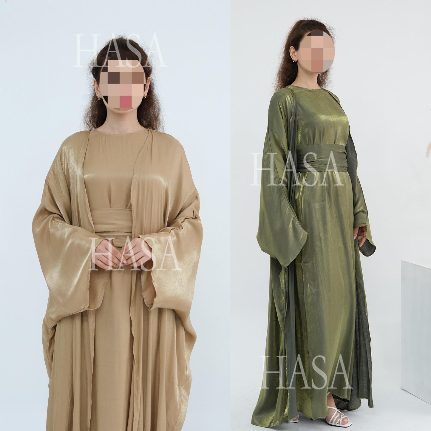HS6530 Solid color simple two-piece long skirt suit