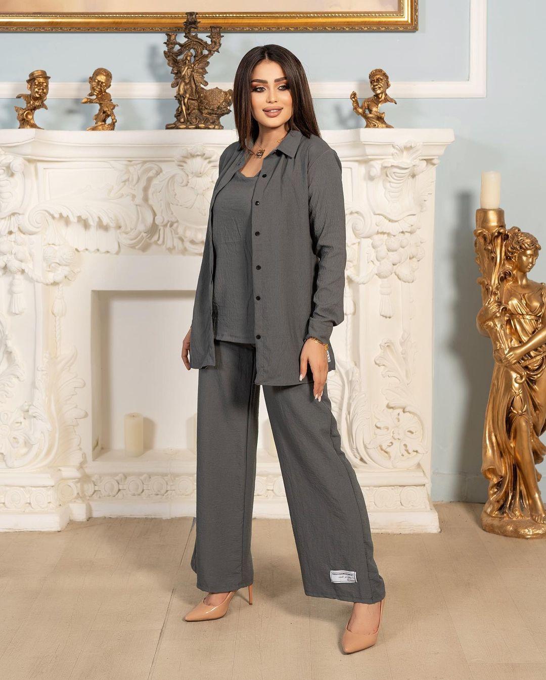 HASASERIES HS0829 3pcs Set Long Sleeved Shirt Vest and Pants