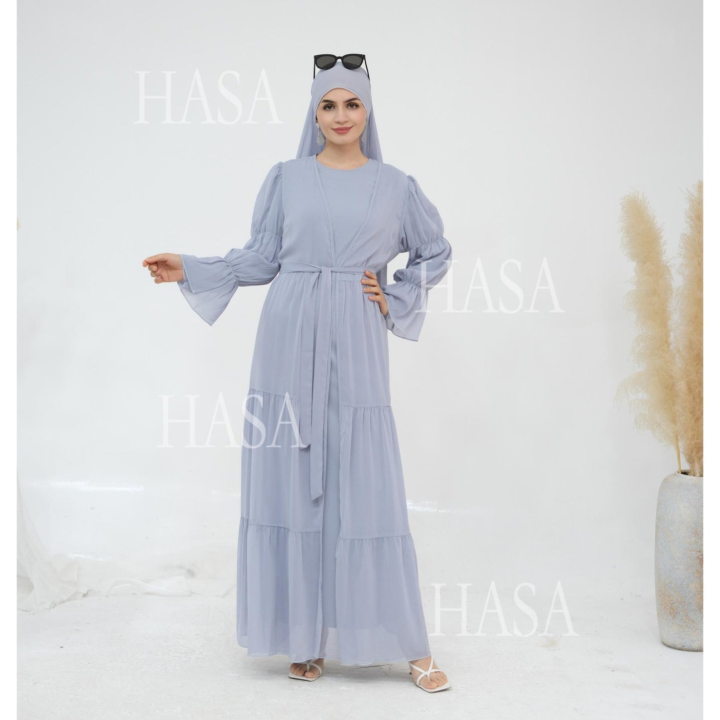 HS5881 Simple Two-piece Suit, A Dress Combination That Combines Comfort and Elegance closed abayas