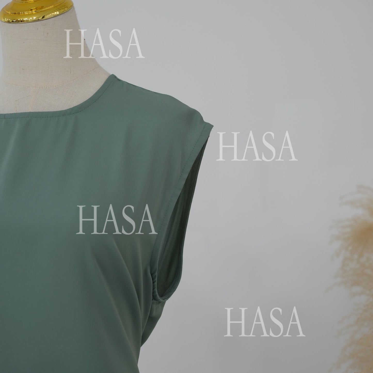 HASA HS6780 Chic Floral Embroidered Open Abaya Two Piece Outfit