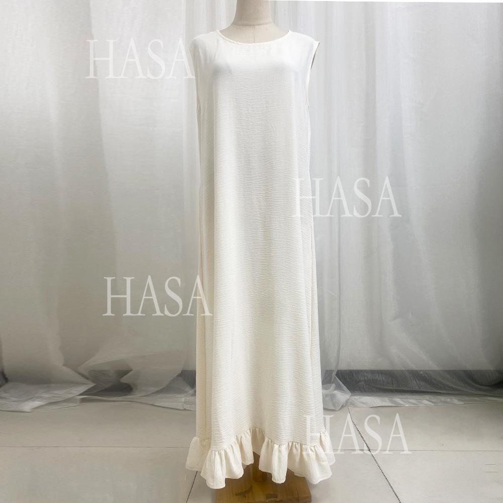 HS5860 Fashionable Imitation Linen Solid Color Robe, Breathable and Comfortable Leading The Trend abaya girl