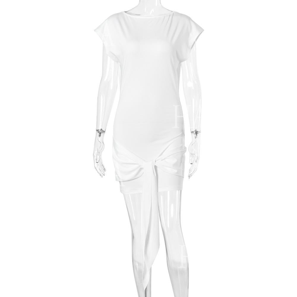 HASA HS6770 Minimal Chic Short Sleeve Mini Dress