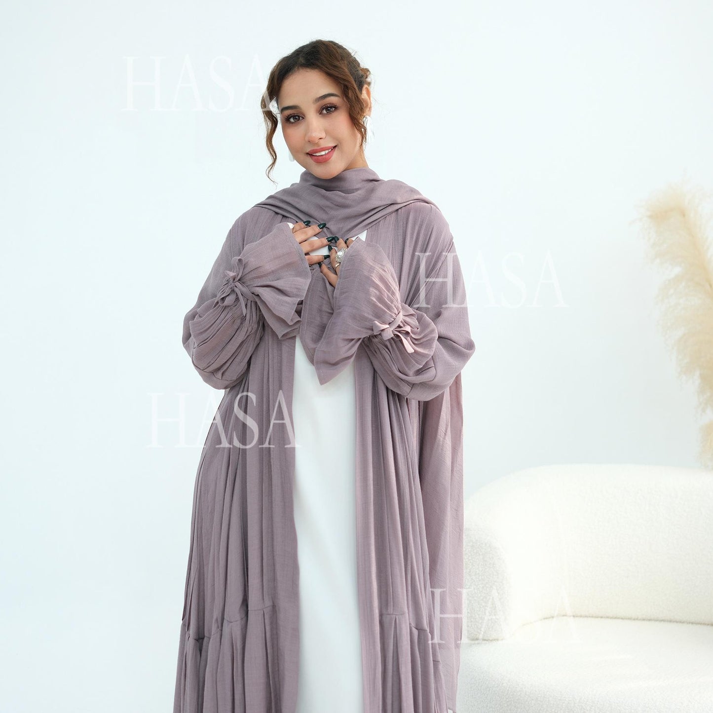 HASA HS6802 Flowy Abaya and Hijab Set You Will Love