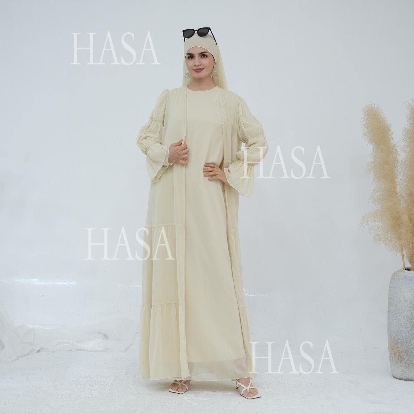HS5880 Chiffon Texture Layered Design, A Two-way Dress Suitable for Both Daily and Formal Occasions