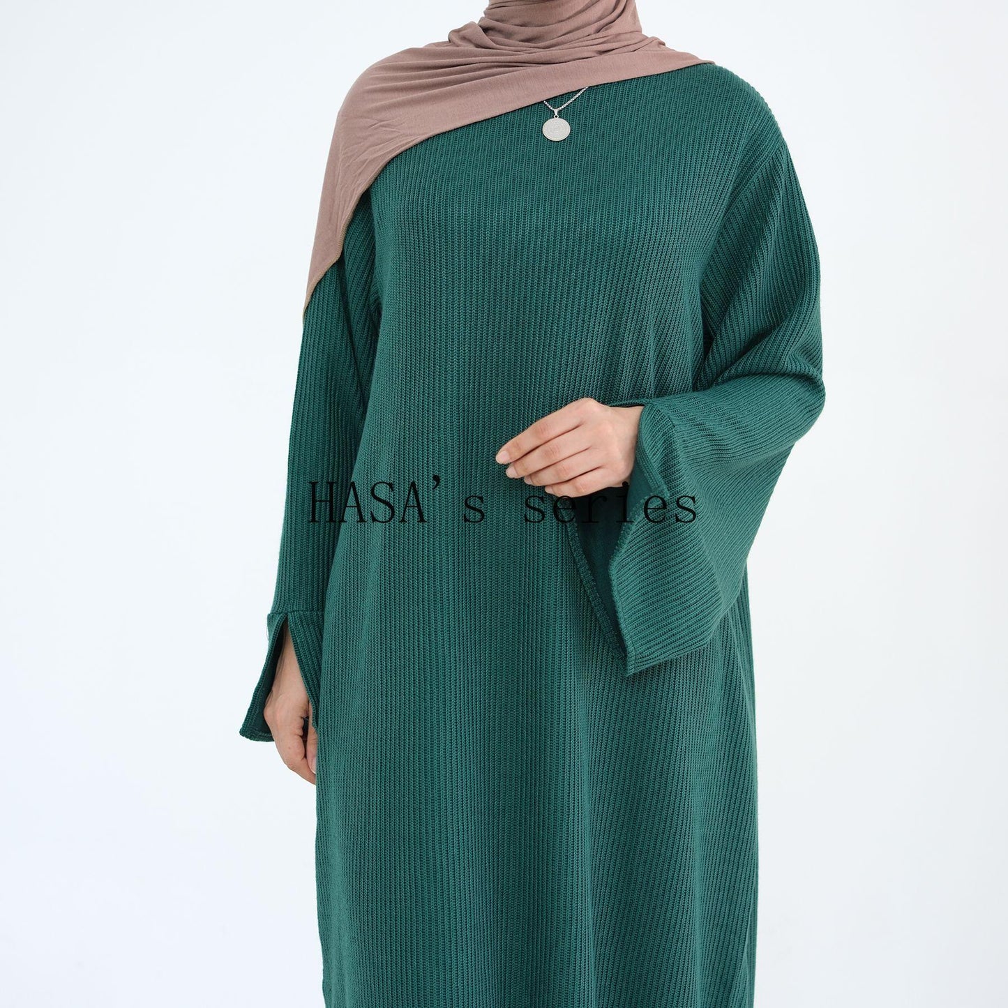 HS5440 Large Sleeve Thick Knitted Sweater Dress - Loose and Elegant Long Dress party  wear red dress thick  thigh 2  part bow  outfits
