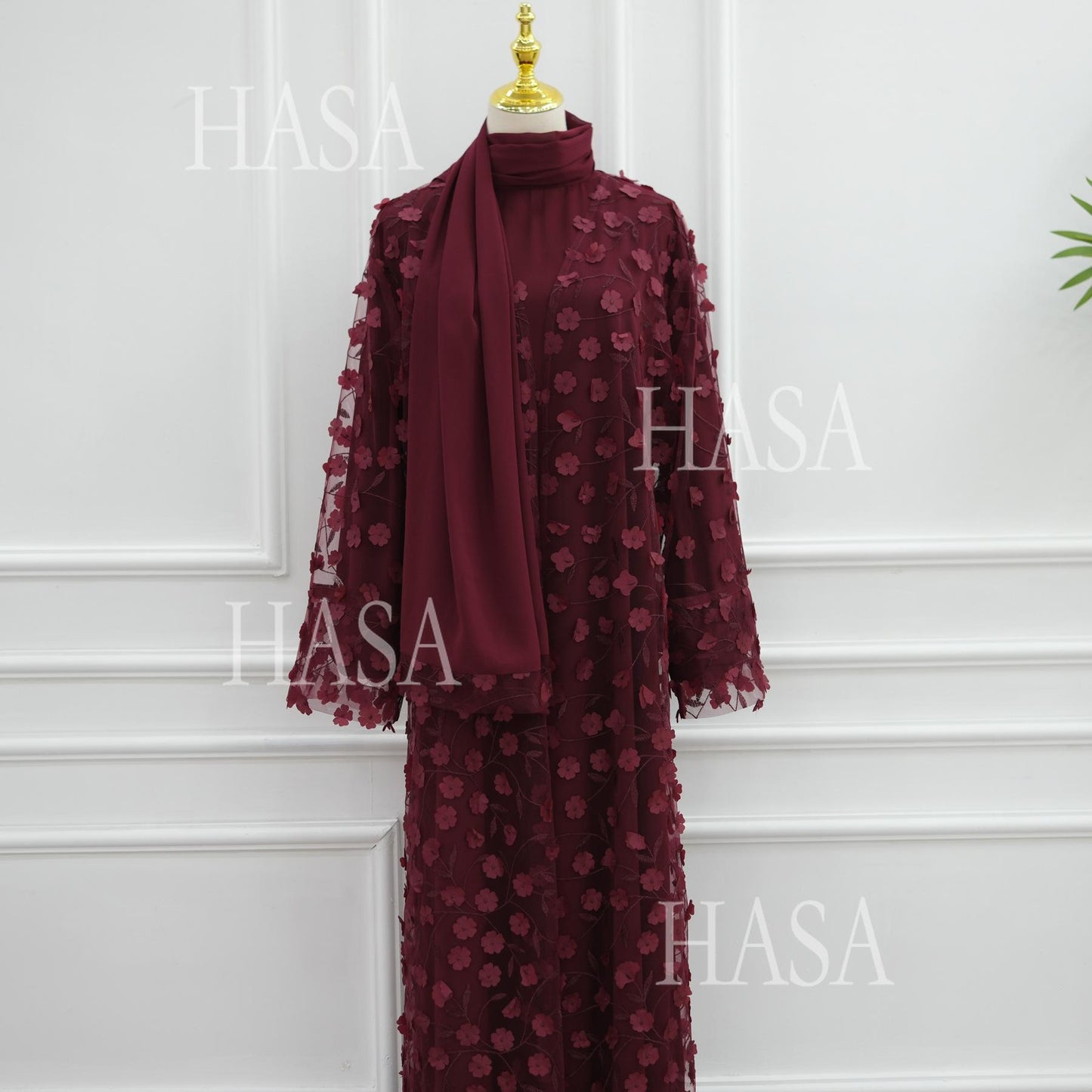 HASA HS6804 Premium Three Piece Abaya for Timeless Style
