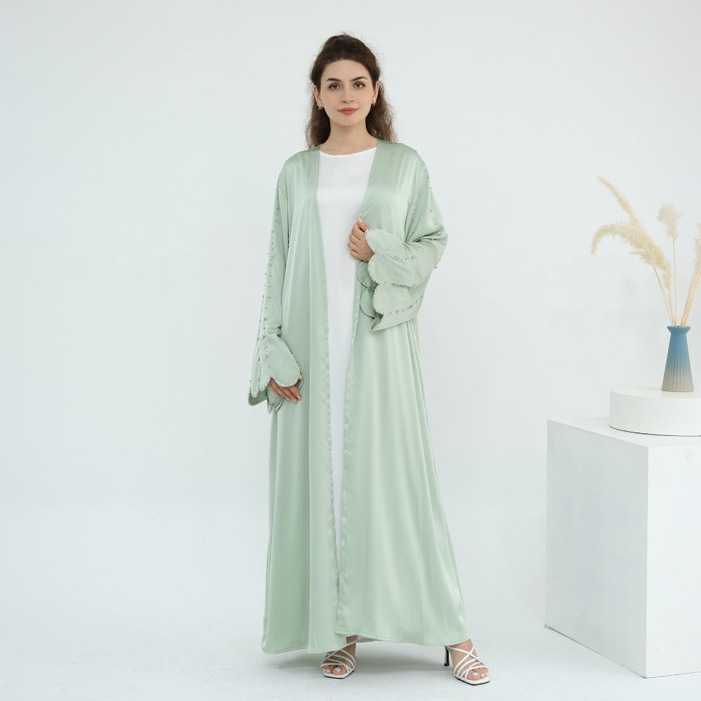 HS6602 Fully hand-beaded long cardigan jacket (headscarf not included)