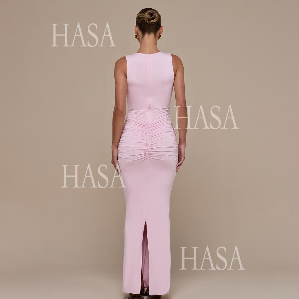 HASA HS6766 Chic Sleeveless Figure Hugging Dress