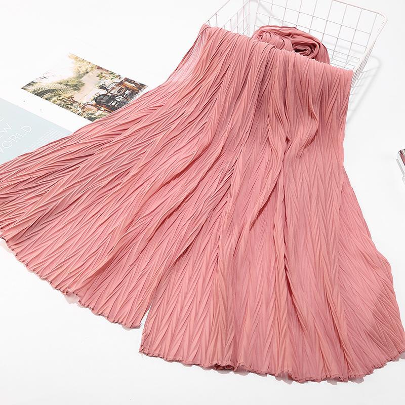 HASASERIES HS1137 Pearl Chiffon Baotou Scarf
