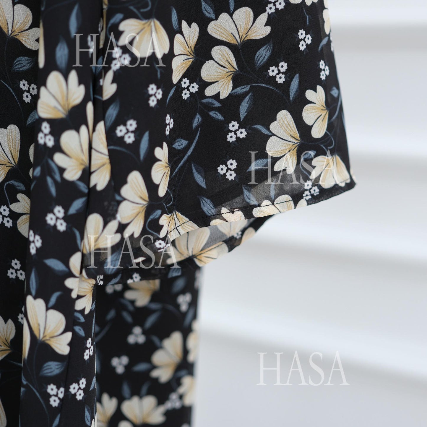 HS6515 Summer Printed Chiffon Jacket and Headscarf Two-Piece Set