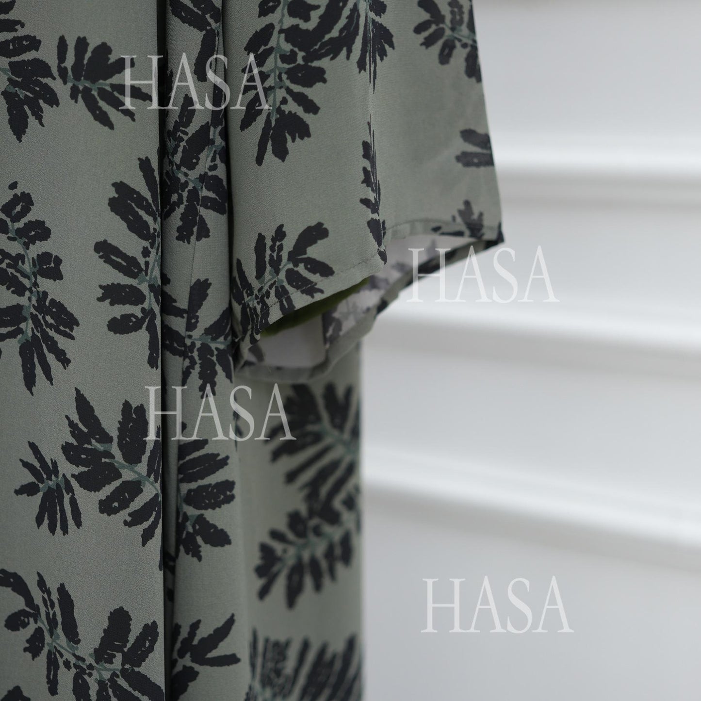 HS6515 Summer Printed Chiffon Jacket and Headscarf Two-Piece Set
