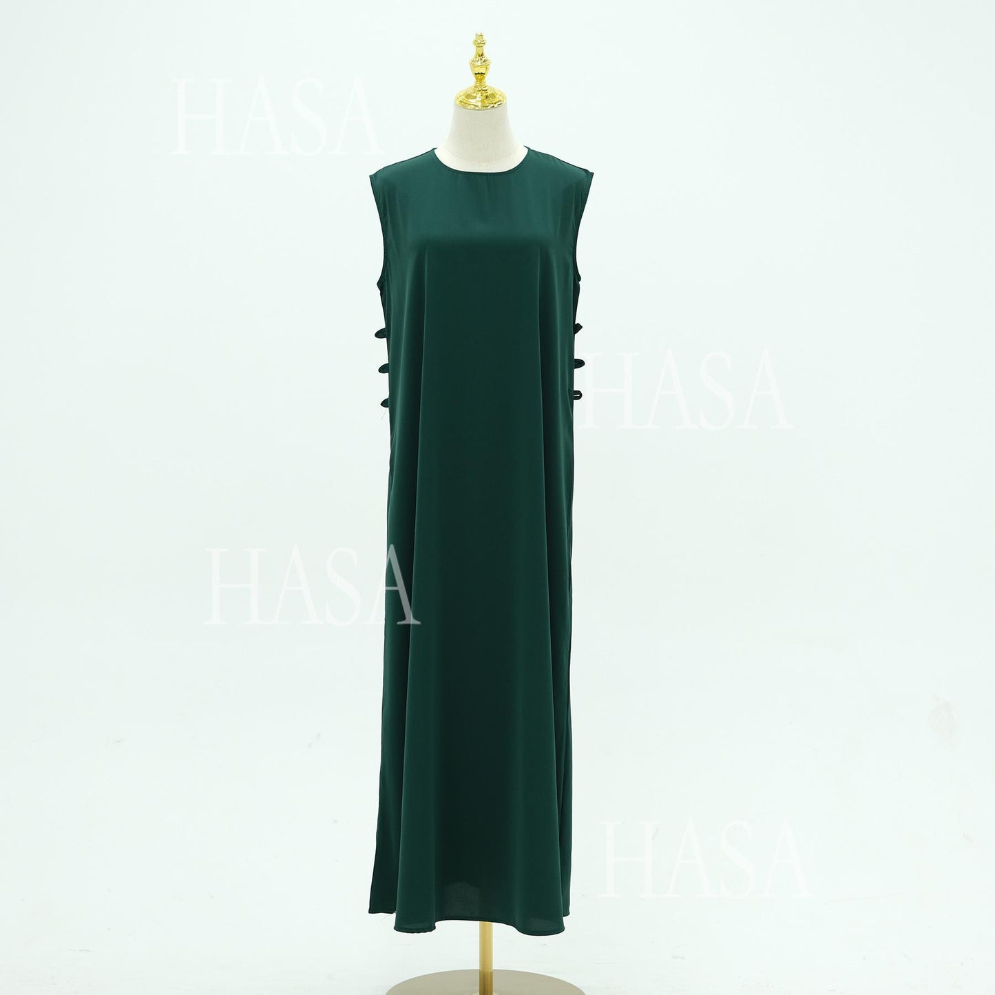HS6470 Sleeveless Long Dress with Adjustable Back Lacing