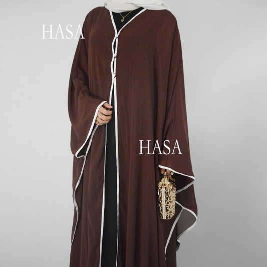 HS6325  One Size Chiffon Cover-Up with Batwing Sleeves and Button Front