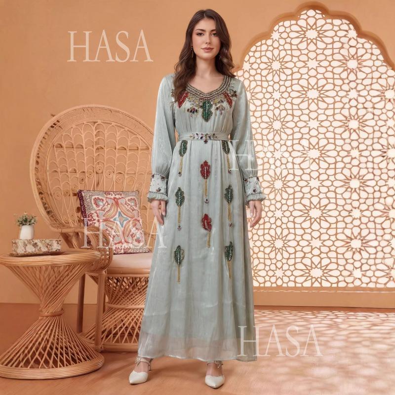 HASA HS6760 Elegant Flowing Occasion Abaya