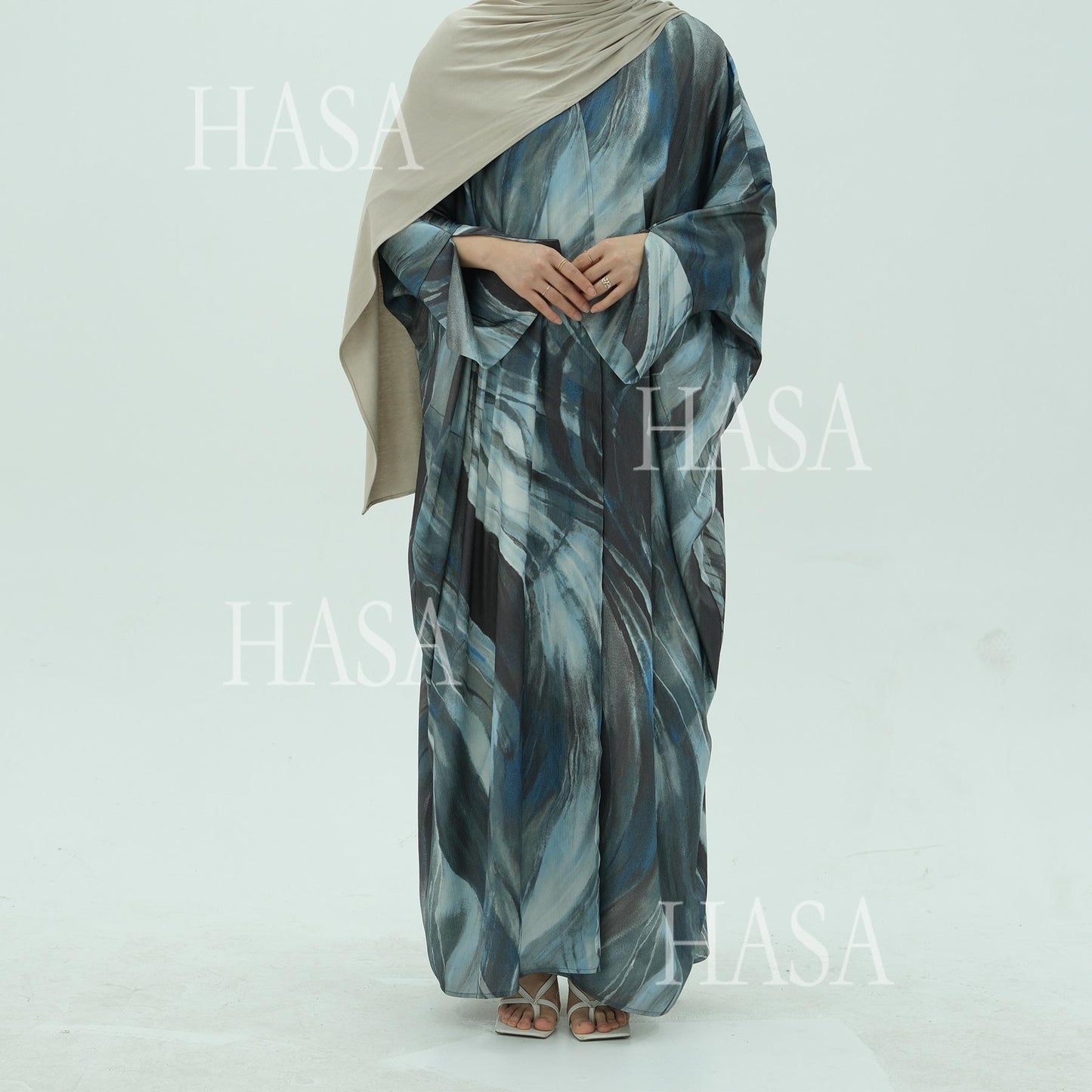 HS6509 Abstract Printed Loose Abaya (Headscarf Not Included)