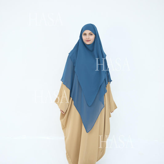 HS6475 Soft and large double-layer headscarf, wide solid color