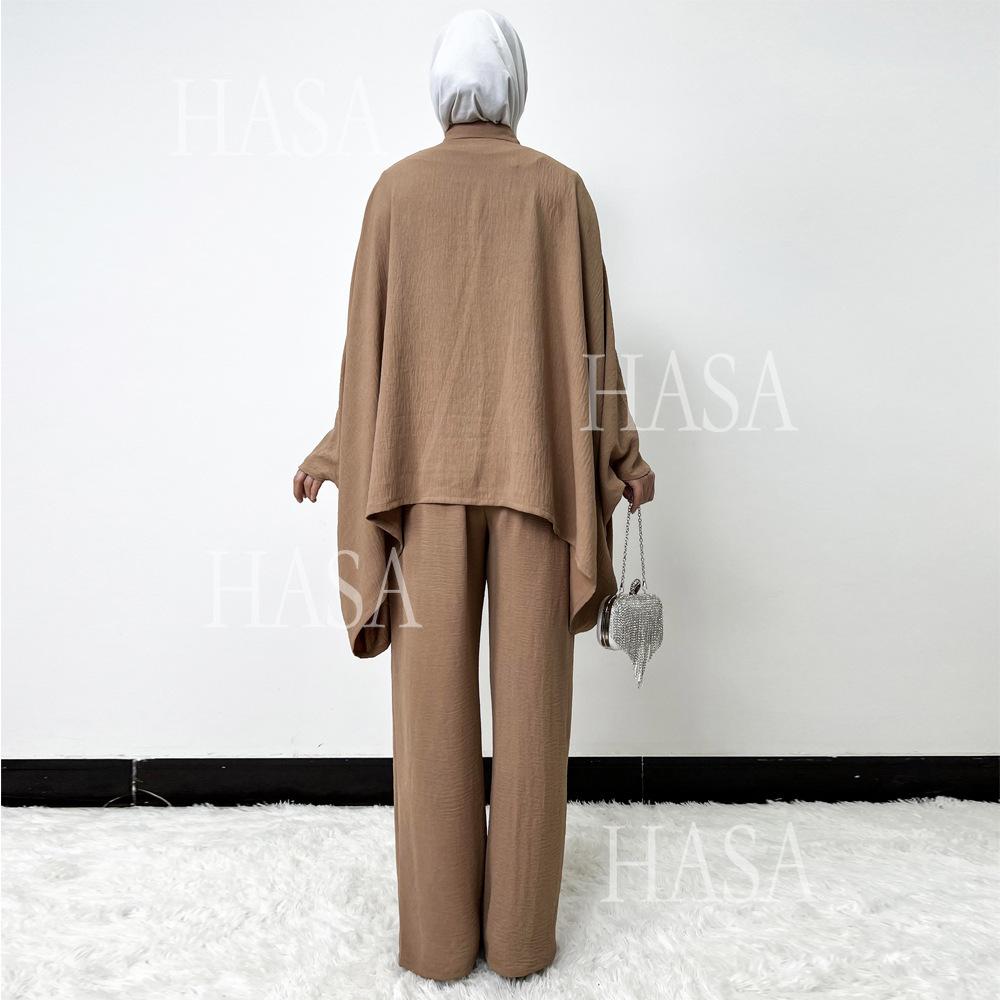 HS5855 High-end Crepe Linen Two-piece Suit (headscarf Not Included), Stylish and Simple, Showing Elegance