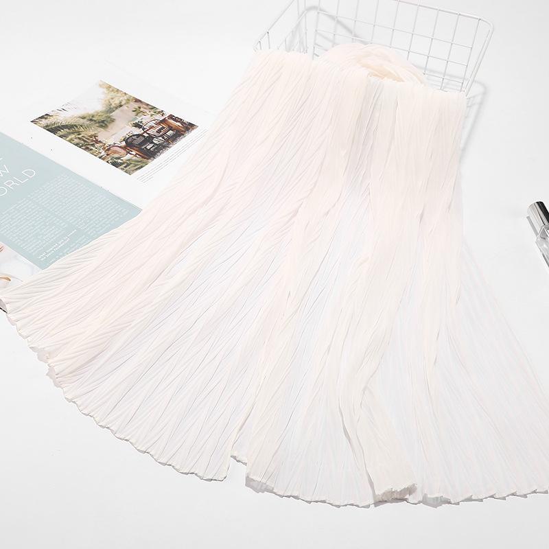 HASASERIES HS1137 Pearl Chiffon Baotou Scarf