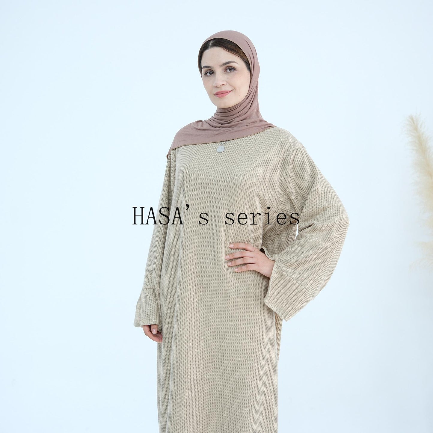 HS5440 Large Sleeve Thick Knitted Sweater Dress - Loose and Elegant Long Dress party  wear red dress thick  thigh 2  part bow  outfits