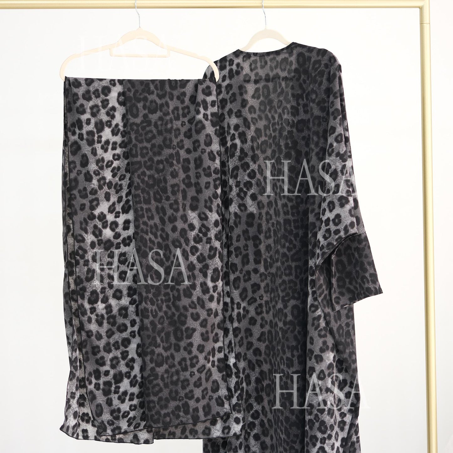 HS6576 Women's Printed Cardigan Abaya (with Optional Matching Headscarf)