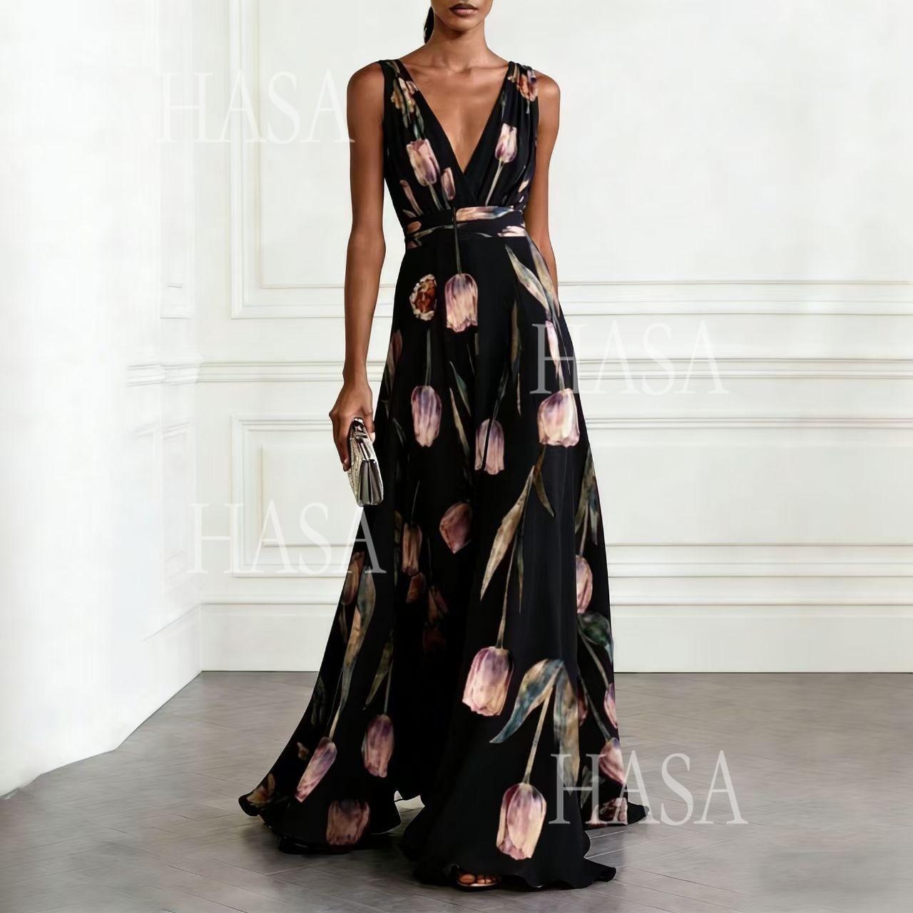 HASA HS6799 Romantic Floral Maxi Dress That Turns Heads