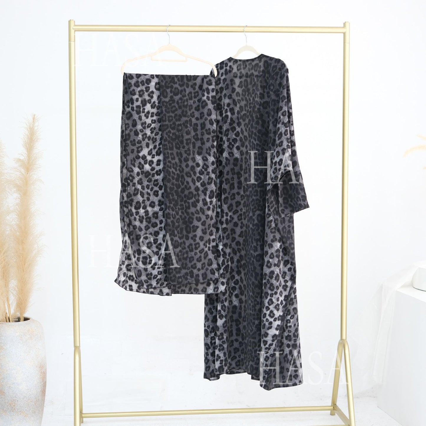 HS6576 Women's Printed Cardigan Abaya (with Optional Matching Headscarf)