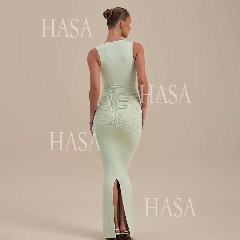 HASA HS6766 Chic Sleeveless Figure Hugging Dress
