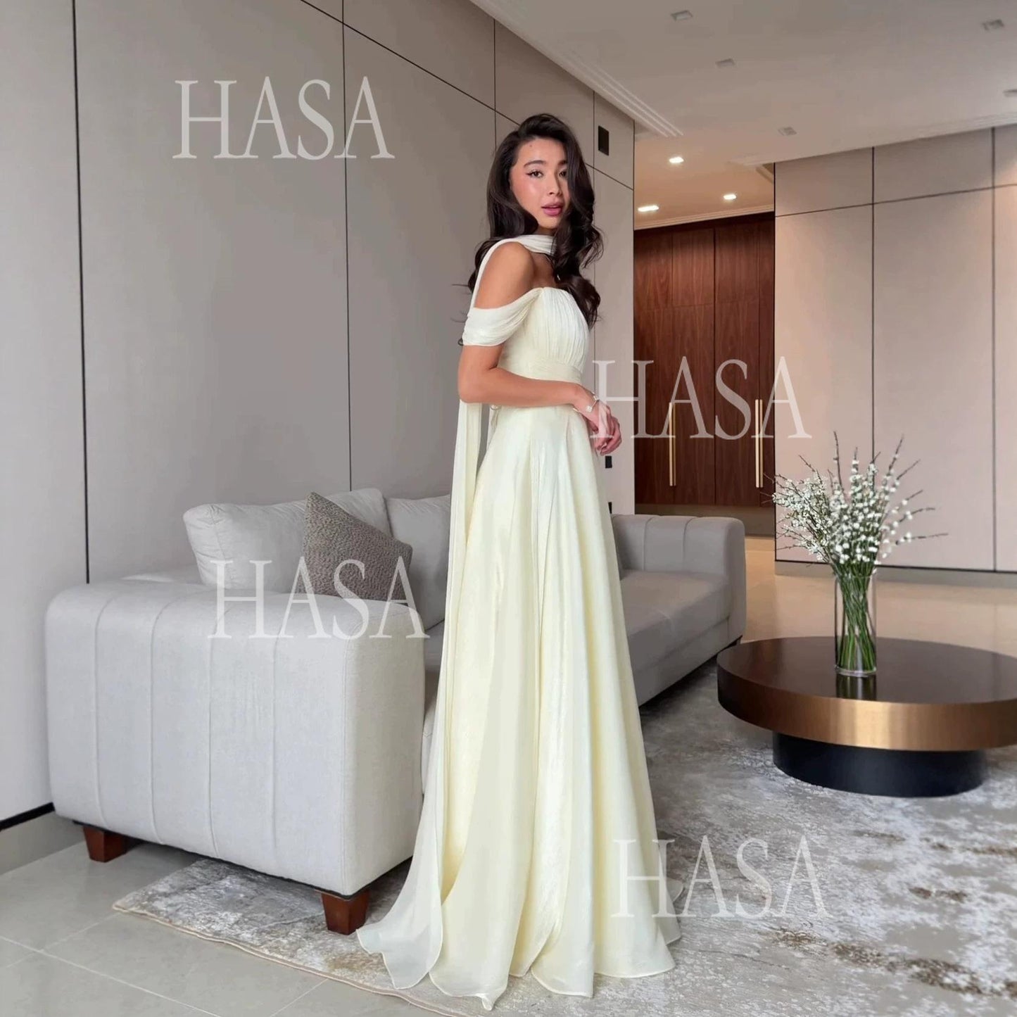 HS6751 Soft Glam Evening Maxi Dress