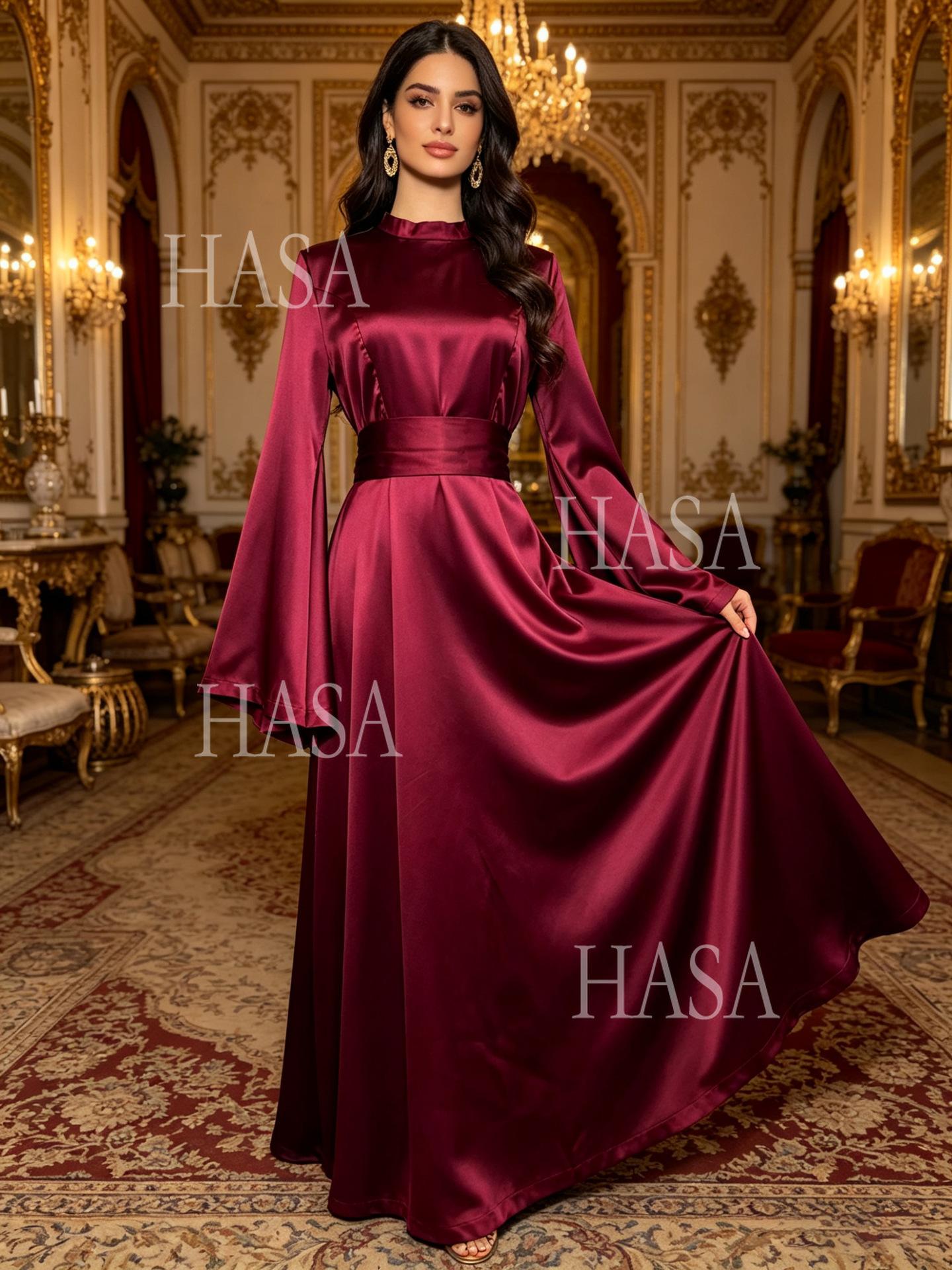HS6748 Royal Inspired Flowing Maxi Dress