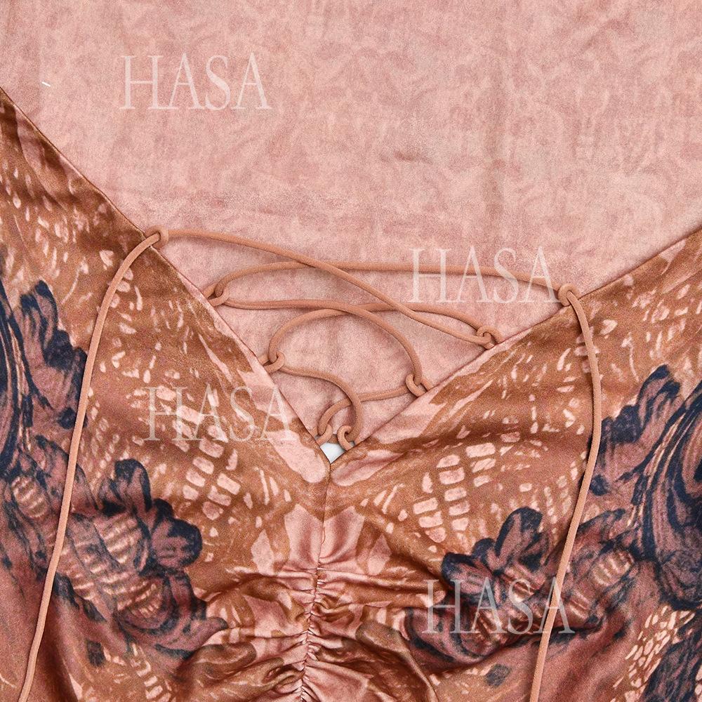 HASA HS6768 Elegant Open Back Slim Fit Maxi Dress