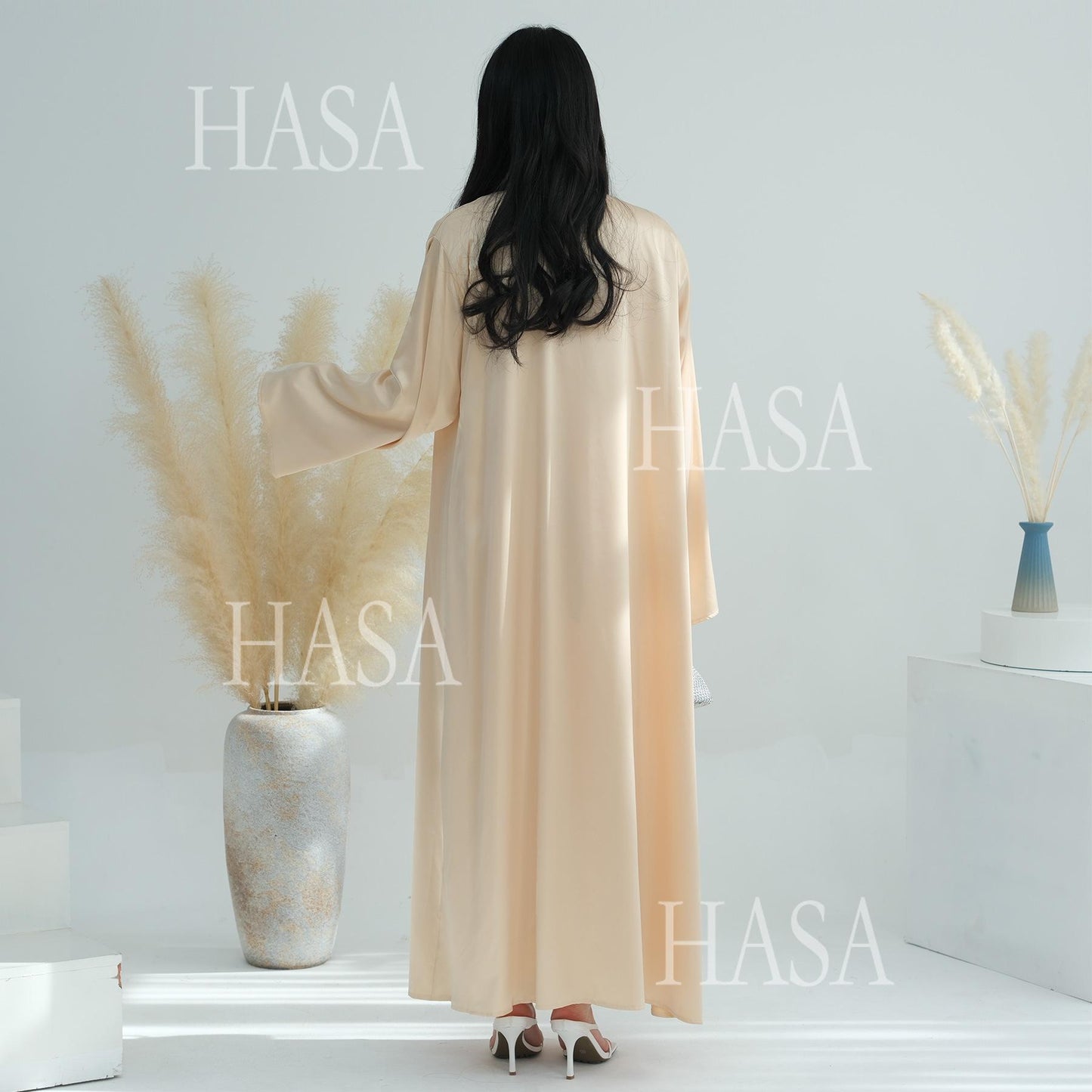 HS6581 Solid color three-piece women's long skirt suit