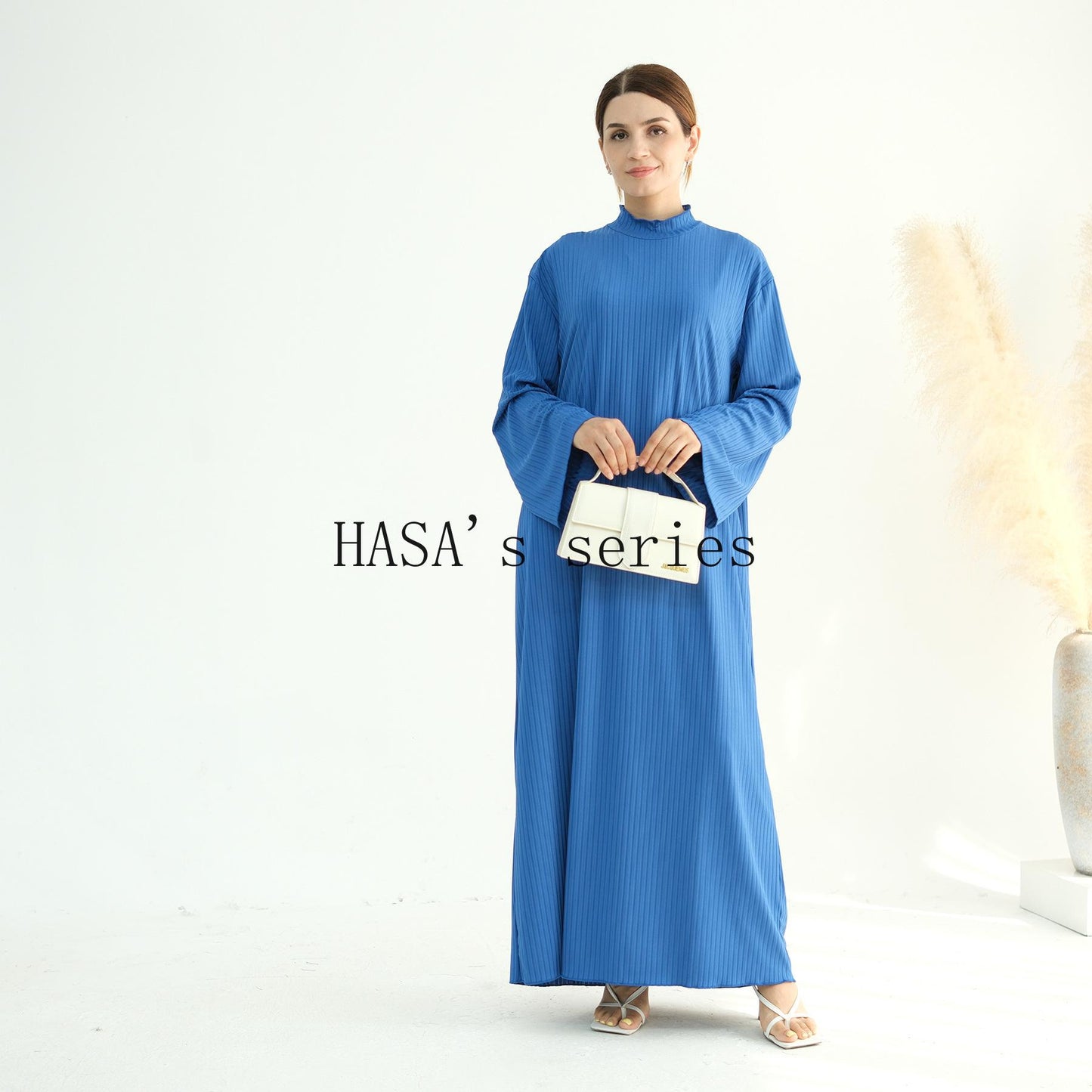 HS5509 Beautiful Stand Collar Dress Robe - Lightweight multi-color design, comfortable and stylish party  wear red dress thick  thigh 2  part bow  outfits